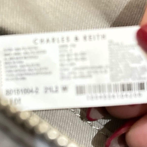 Nwot Charles & Keith Silver & light gray Crossbody Bag chain & leather straps - Picture 12 of 16